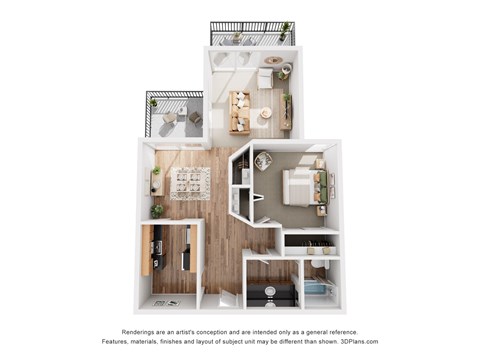 Floor plan for 1 bed, 1 bath, 814 sqft